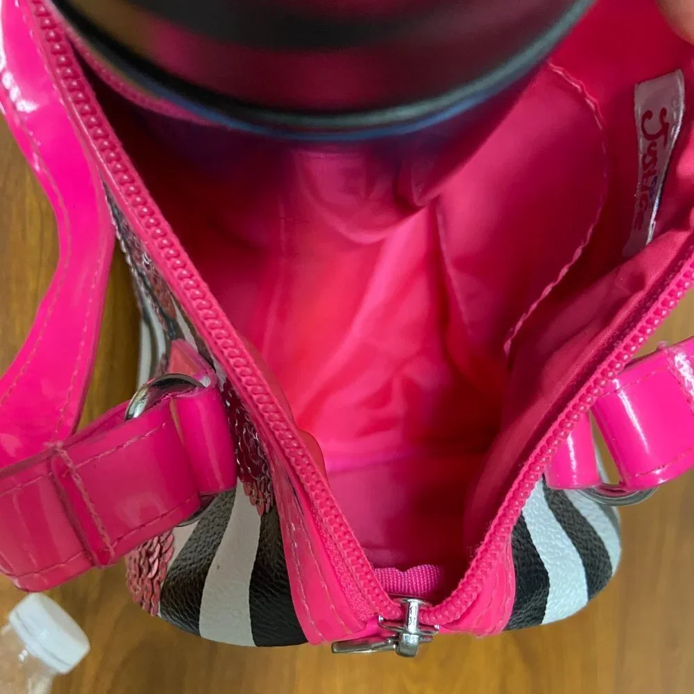 NWOT Justice Bag for girl Striped Sequins